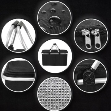 ТЕРМОСКЛАДНАЯ КОРЗИНА ДЛЯ ПИКНИКА ДЛЯ ПОКУПОК ДЛЯ ПЛЯЖНОГО ПИКНИКА, ЗАКРЫТАЯ