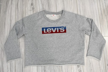 LEVIS krótka SZEROKA BLUZA logo napis BAWEŁNA - M