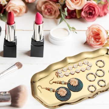 Поднос для украшений, кольцевая пластина, нержавеющая сталь, большой рифленый металл.