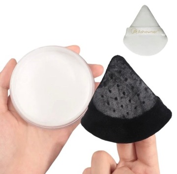ШАЙБКА ДЛЯ МАКИЯЖНОЙ ПОРОШКИ, ТРЕУГОЛЬНАЯ, МЯГКАЯ ДЛЯ НАНЕСЕНИЯ ПОРОШКИ