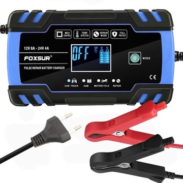 Prostownik SAMOCHODOWY AUTOMATYCZNY Z FUNKCJĄ NAPRAWY AKUMULATORÓW 12V 24V