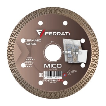 TARCZA DIAMENTOWA DO GRESU CERAMIKI Tnąca Wysoka Precyzja MICO 125mm