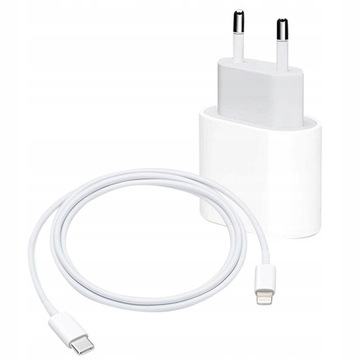 БЫСТРОЕ ЗАРЯДНОЕ УСТРОЙСТВО ДЛЯ IPHONE USB C CUB 20 Вт + КАБЕЛЬ LIGHTNING ДЛЯ IPHONE 1 М
