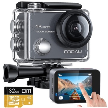 KAMERA SPORTOWA 20MP 4K WIFI AKCESORIA CU-SPC02 GO PRO FULL HD 32GB KARTA