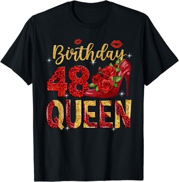 48 Birthday Queen High Heel Leopard Women 48th Birthday T-Shirt