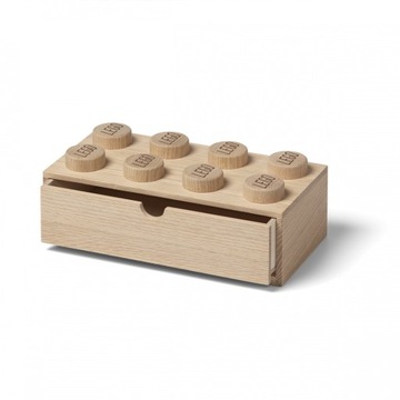 Drewniana szufladka na biurko klocek LEGO Brick 8 (Jasna)