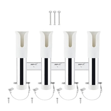 Держатель удочки, кронштейн из нержавеющей стали, прочный кронштейн на 4 трубки, белый