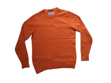 męski sweter wełniany pomarańczowy superdry M