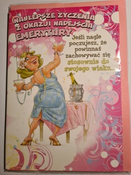 kartka Z OKAZJI PRZEJŚCIA NA EMERYTURę EMERYTURA