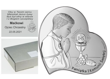 OBRAZEK PAMIĄTKA I KOMUNII ŚW. 10x10 CM CHŁOPIEC
