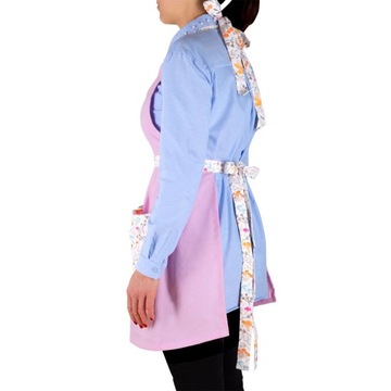 Кухонный ФАРТУК, перчатки, ткань, розовый