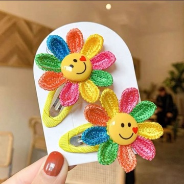2PCS Colorful Sunflower Kids Hairpins Lovely