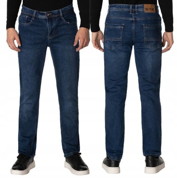 Spodnie Jeansowe Męskie Granatowe Texasy Dżinsy BIG MORE JEANS N103 W36 L32