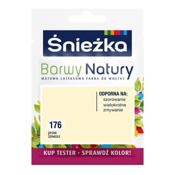 Śnieżka Barwy Natury Lateksowa Farba TESTER jasne żonkile 176 25ML