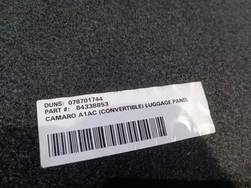 CHEVROLET CAMARO 2017 ZADNÍ ROLETA KUFRU