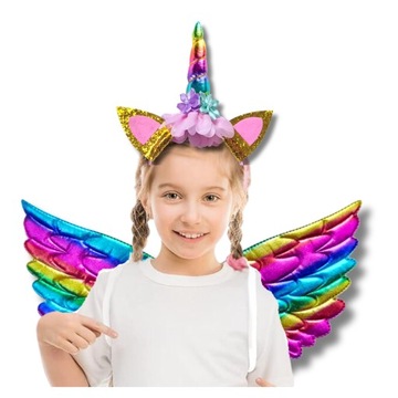 STRÓJ JEDNOROŻCA KOSTIUM JEDNOROŻEC PRZEBRANIE NA BAL DLA DZIECI ZESTAW