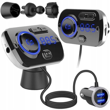 TRANSMITER FM BLUETOOTH 5.0 USB WIELOFUNKCYJNY 8w1 ZESTAW GŁOŚNO MÓWIĄCY