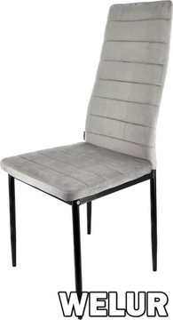 Стул с обивкой, комплект из 4 шт. VALVA LINE VELVET GREY