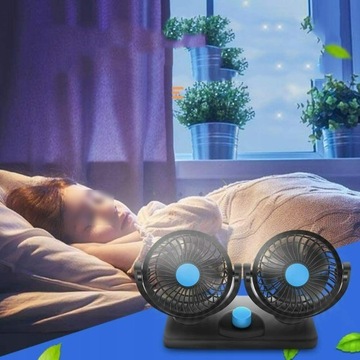 АВТОМОБИЛЬНЫЙ ВЕНТИЛЯТОР 360° ВЕНТИЛЯТОР С ДВОЙНОЙ РЕГУЛИРОВКОЙ БЕСШУМНЫЙ КОКПИТ 12В