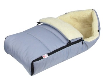 BabyLux K12 ŚPIWÓR DO WÓZKA OWCZA WEŁNA 90 cm popiel