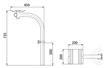 Поворотная изогнутая ножка для походного столика.
