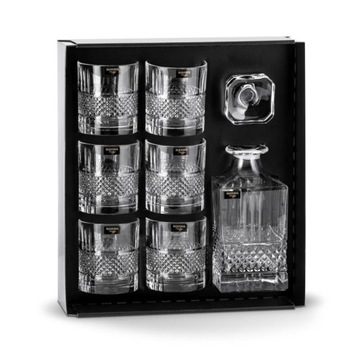 ZESTAW DO WHISKY KRYSZTAŁOWY KARAFKA SZKLANKI BOHEMIA ELEGANTE 1+6