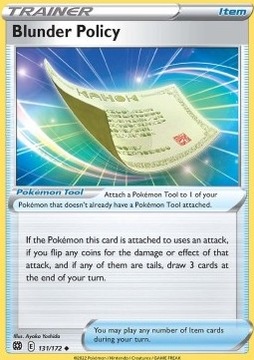 Oryginalna Karta Pokemon Brilliant Stars - Blunder Policy BRS 131