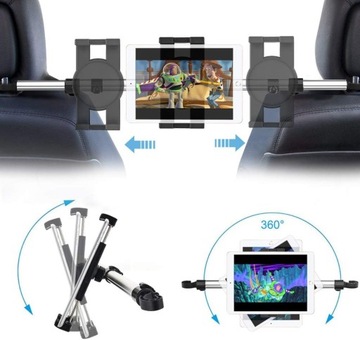 Держатель планшета Woleyi Car в подголовнике, поворот на 360°, 4–13 дюймов