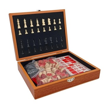 4 w 1 kombinacja szachy Poker Dice Chip Board zestaw gier zestaw drewnianyc