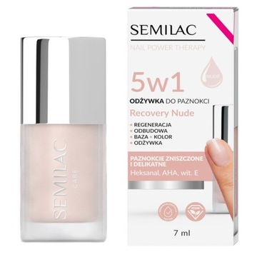 SEMILAC ODŻYWKA DO PAZNOKCI 5w1 RECOVERY NUDE 7ml