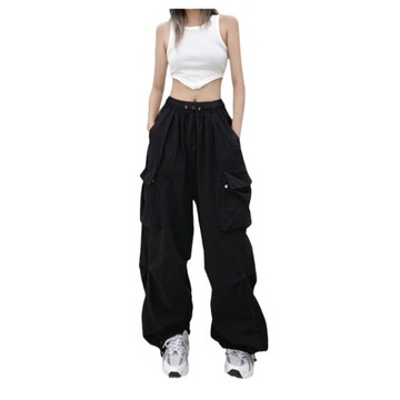 Damskie Luźne Spodnie Cargo Streetwear Y2k,M