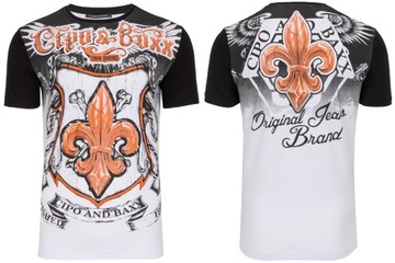 KOSZULKA MĘSKA BIAŁA NAPISY T-SHIRT CIPO BAXX: XXL