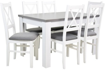6 krzeseł KRZYŻAK i Rozkladany stół 80x120/160