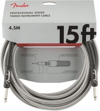 Fender Professional Cable 4,5m White TWD Kabel Gitarowy