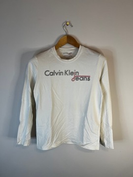 Koszulka z długim rękawem biała Calvin Klein S