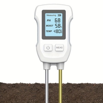 Łatwy w użyciu tester gleby z wyświetlaczem LCD - mierzy wilgotność,
