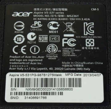 Адаптер Wi-Fi Acer V5-531PG