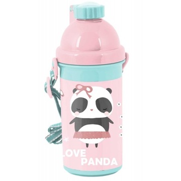 BIDON PANDA 500ml RÓŻOWY dla dziewczynki NA WODĘ