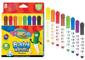 COLORINO BABY LINE FLAMASTRY ZMYWALNE DLA MALUCHÓW 8 kolorów