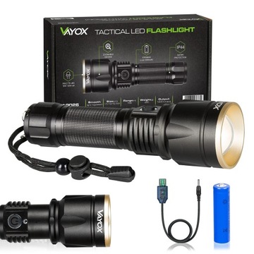 LATARKA LED WOJSKOWA TAKTYCZNA XML2 ZOOM USB VAYOX