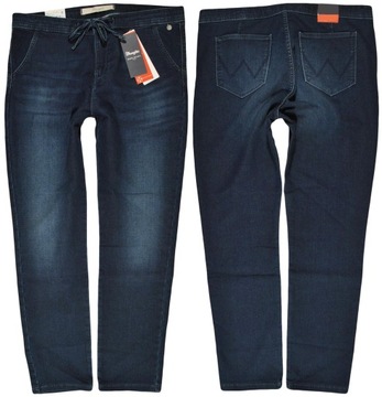 WRANGLER spodnie REGULAR tapered DARK BLUE jeans SLOUCHY _ W27 L34