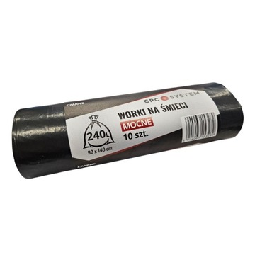 Worki na śmieci odpady super mocne LDPE 240L 10szt
