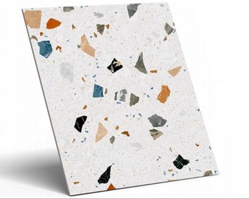 PŁYTKI GRES TERAZZO BIAŁE LASTRYKO 60x60 GAT1 PODŁOGOWE ŚCIENNE MULTICOLOR