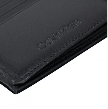 Calvin Klein portfel skórzany czarny miejsce na bilon K50K505705 BAX