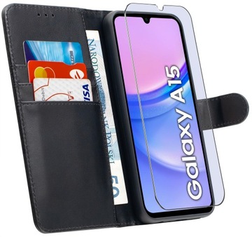 ETUI do Samsung A15 5G | SKÓRZANE PORTFEL BOOK TOKRA CASE CLASSIC + SZKŁO