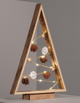Drzewko świąteczne drewniana Lampka LED 40cm
