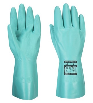 Rękawice nitrylowe chemiczne spożywcze 320mm PORTWEST A810 S