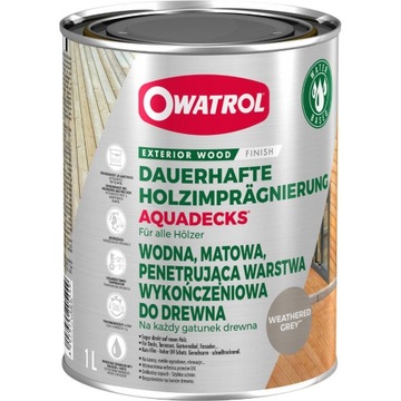 Aquadecks saturator drewna olej Weather Gray 1l