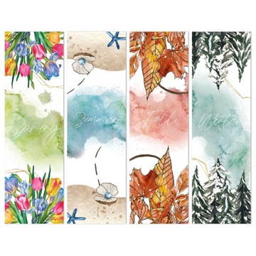 Zestaw 4 szt. zakładek do książek-CZTERY PORY ROKU