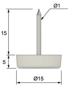 10x ОДИНАРНАЯ ГОРКА С МЕБЕЛЬНОЙ НОЖКОЙ ДЛЯ ГВОЗДЕЙ, ЧЕРНАЯ